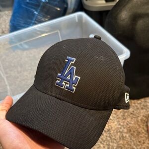 New Era Black Cap with Blue and White LA Logo